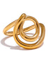 Bague originale lignes géométriques plaqué or véritable