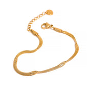 Bracelet chaîne serpent embossé plaqué or véritable