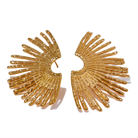 Boucles d'oreilles clous oversize plaqué or véritable