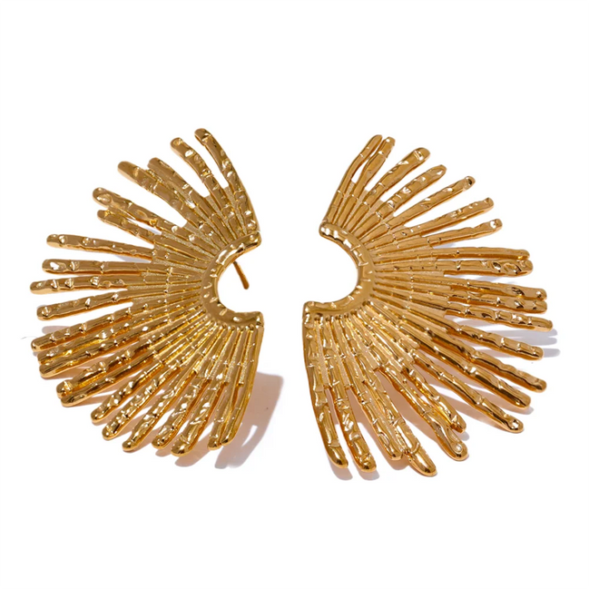 Boucles d'oreilles clous oversize plaqué or véritable