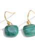 Boucles d'oreilles carrées pendantes multi-pierres naturelles