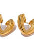 Boucles d'oreilles motif cœur plaqué or véritable