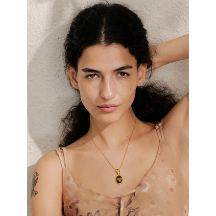 Collier pendentif pierre de tigre