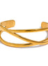 Bracelet manchette large creux plaqué or véritable