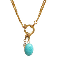 Collier chaîne étoile pierre bleue