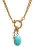 Collier chaîne étoile pierre bleue