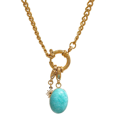 Collier chaîne étoile pierre bleue