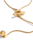 Collier chaîne longue à billes plaqué or véritable