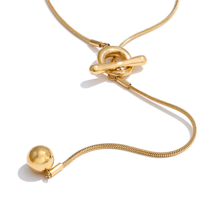 Collier chaîne longue à billes plaqué or véritable
