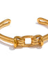 Bracelet manchette nœud plaqué or véritable