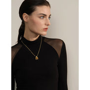 Collier pendentif carré pierre de tigre
