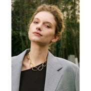 Collier chaîne acier inoxydable poli plaqué or véritable