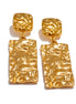 Boucles d'oreilles pendantes rectangle plaqué or véritable