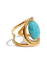 bague ouverte pierre naturelle finition brillante