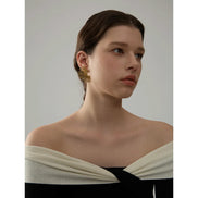 Boucles d'oreilles clous oversize plaqué or véritable