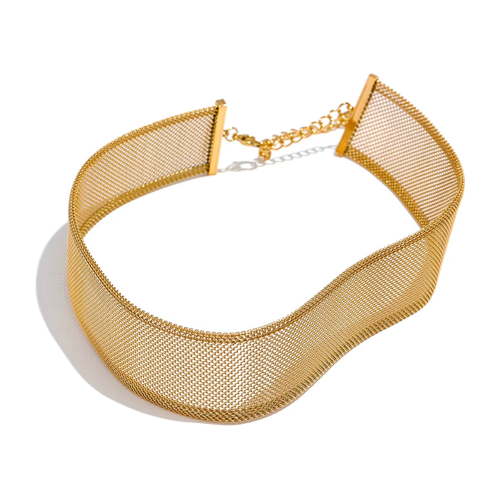 Ensemble collier ras-du-cou et bracelet plaqué or véritable