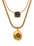Collier pendentif géométrique double couche