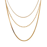 Collier chaîne superposée plaqué or véritable