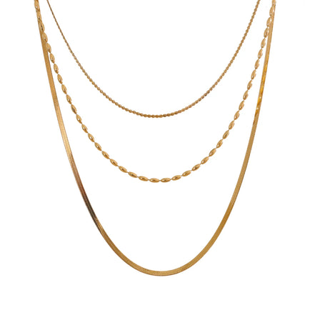 Collier chaîne superposée plaqué or véritable