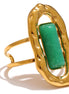 bague manchette agate verte naturelle