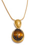 Collier pendentif pierre de tigre