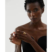 Bague design unique plaqué or véritable