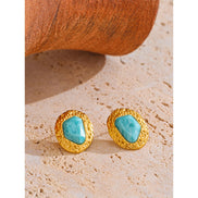 Boucles d'oreilles puces amazonite naturelle