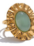 bague ouverte pierre naturelle verte géométrique