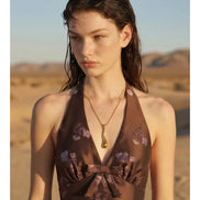 Collier pendentif acier inoxydable plaqué or véritable