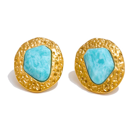 Boucles d'oreilles puces amazonite naturelle