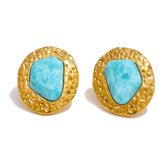 Boucles d'oreilles puces amazonite naturelle
