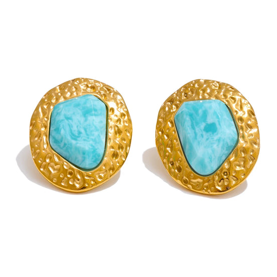 Boucles d'oreilles puces amazonite naturelle