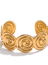 Bracelet manchette forme coque plaqué or véritable