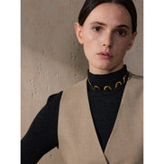 Collier ras-du-cou ondulé acier inoxydable plaqué or véritable