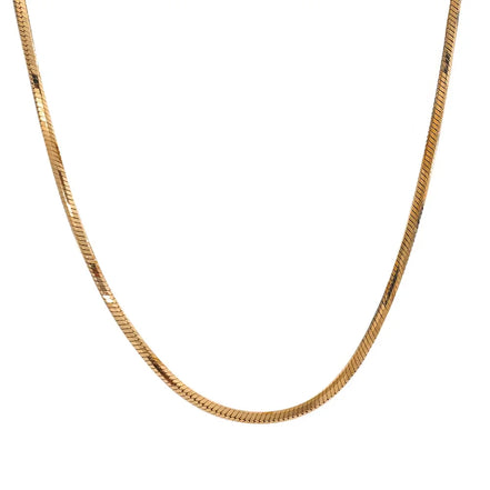 Collier chaîne longue carrée plaqué or véritable