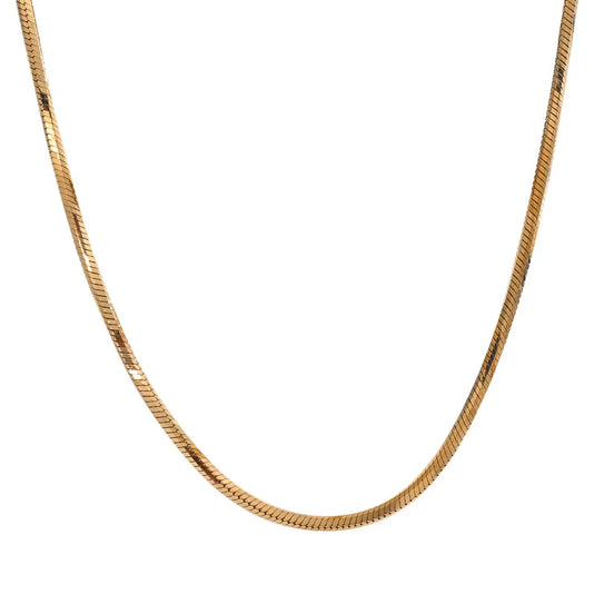 Collier chaîne longue carrée plaqué or véritable