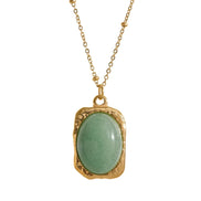Collier pendentif carré améthyste et aventurine