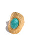 bague bohème pierre naturelle bleu et blanc