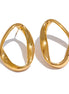 Boucles d'oreilles clous ovale creux plaqué or véritable