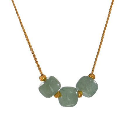 Collier pendentif aventurine verte