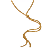 Collier chaîne serpent plate réglable plaqué or véritable