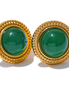 Boucles d'oreilles puces rondes pierre naturelle