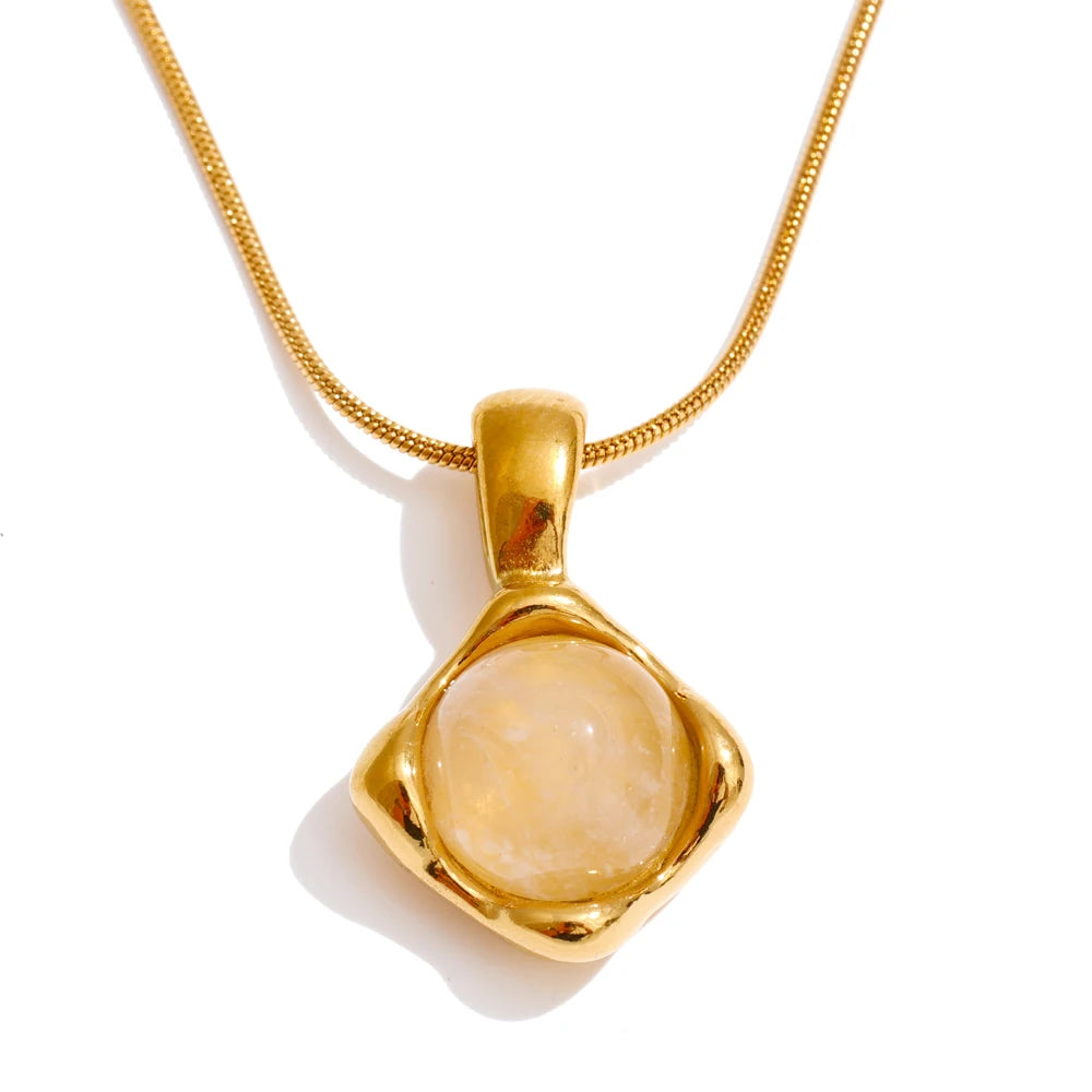 Collier pendentif citrine naturelle