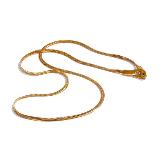 Collier clavicule minimaliste plaqué or véritable
