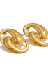 Boucles d'oreilles clous géométriques plaqué or véritable