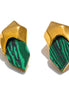 Boucles d'oreilles puces malachite naturelle
