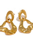 Boucles d'oreilles pendantes géométriques fête plaqué or véritable