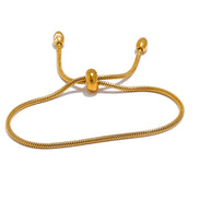 Bracelet chaîne réglable plaqué or véritable