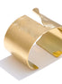 Bracelet manchette large poli plaqué or véritable