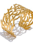 Bracelet manchette forme branche plaqué or véritable